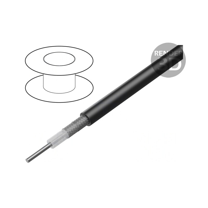 Cablu coaxial RG223 negru 5,4mm PVC | Electronic-mag.ro | Componente Electronice