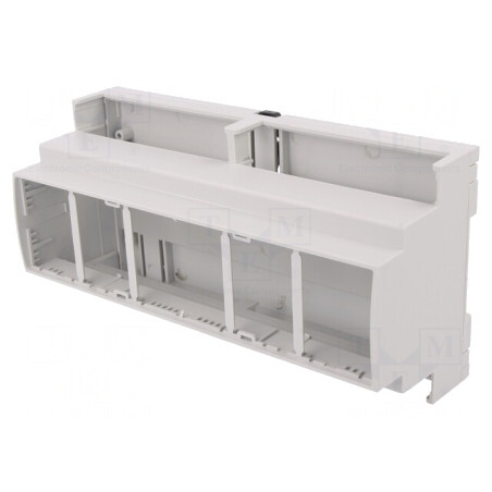 Carcasă pentru șină DIN ABS gri 89x177x65mm | Electronic-mag.ro | Componente Electronice
