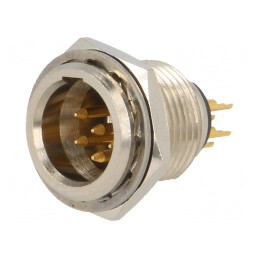 Soclu XLR mini tată 6 pini lipire | Electronic-mag.ro | Componente Electronice