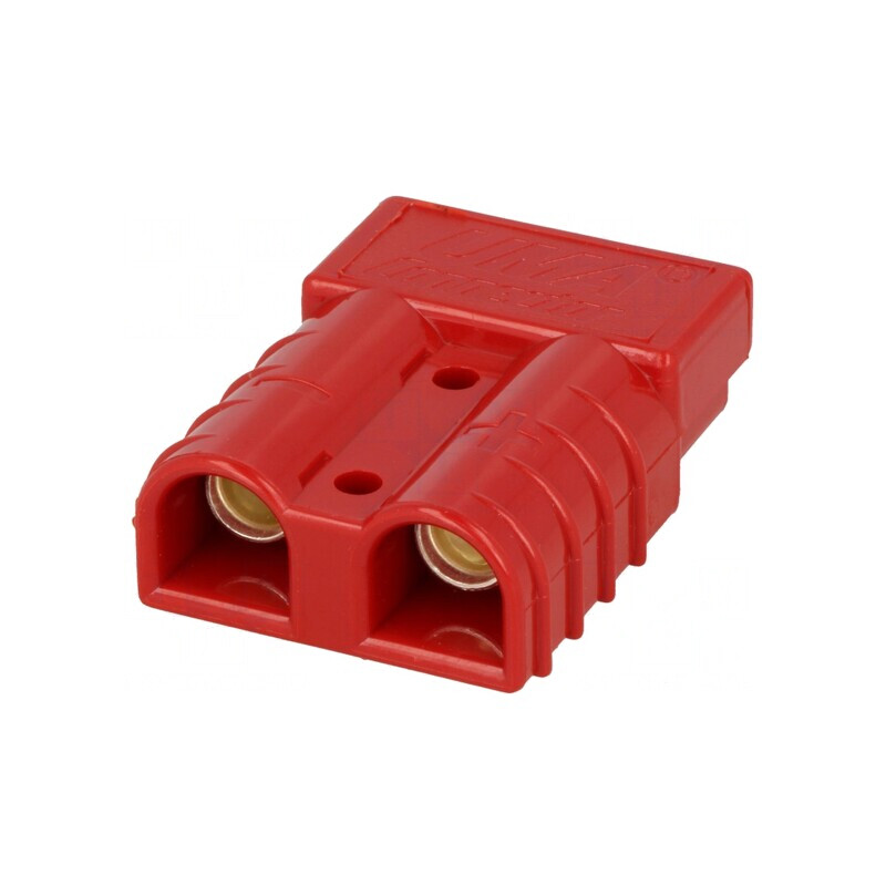 Mufă Cablu-Cablu Hermafrodită 2 PIN Roșie Crimpată | Electronic-mag.ro | Componente Electronice