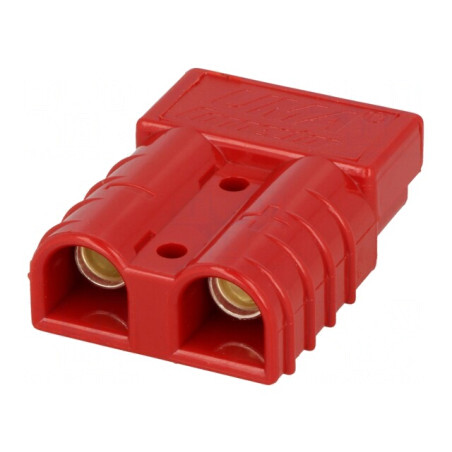 Mufă Cablu-Cablu Hermafrodită 2 PIN Roșie Crimpată | Electronic-mag.ro | Componente Electronice