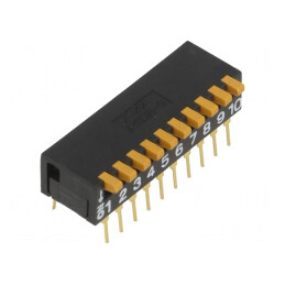 Comutator DIP-SWITCH 10 Secțiuni ON-OFF 30VDC | Electronic-mag.ro | Componente Electronice