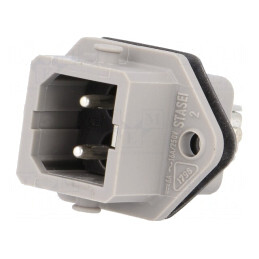 Conector dreptunghiular ST soclu tată 2 pini IP54