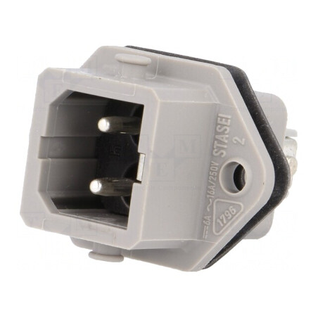 Conector dreptunghiular ST soclu tată 2 pini IP54 | Electronic-mag.ro | Componente Electronice