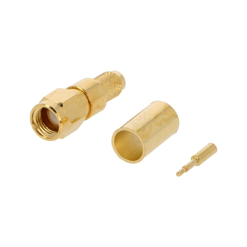 Mufă SMA Tată Drept 50Ω Crimpat PTFE Aurit | Electronic-mag.ro | Componente Electronice Mufă SMA Tată Drept 50Ω Crimpat PTFE Aurit | Electronic-mag.ro | Componente Electronice