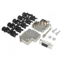 "D-Sub 9PIN Mufă Mamă Neagră Set Complet" | Electronic-mag.ro | Componente Electronice