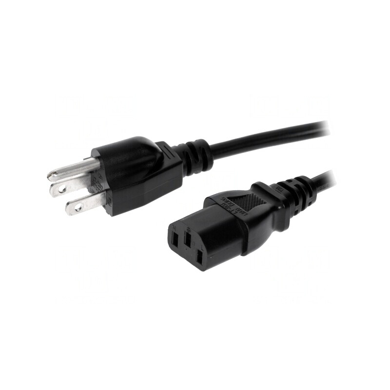 Cablu Alimentare 3m Negru IEC C13 la NEMA 5-15 | Electronic-mag.ro | Componente Electronice Cablu Alimentare 3m Negru IEC C13 la NEMA 5-15 | Electronic-mag.ro | Componente Electronice