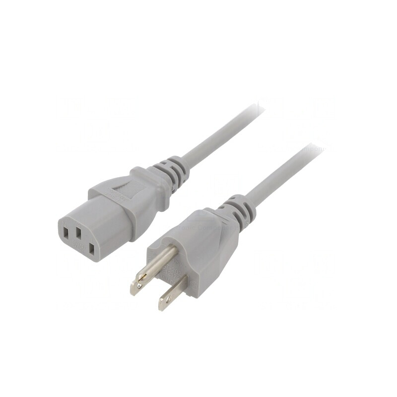 Cablu Alimentare IEC C13 la NEMA 5-15 3m Gri 10A | Electronic-mag.ro | Componente Electronice Cablu Alimentare IEC C13 la NEMA 5-15 3m Gri 10A | Electronic-mag.ro | Componente Electronice