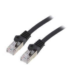 Patch Cord S/FTP Cat6a Cupru Negru 5m LSZH Cablexpert | Electronic-mag.ro | Componente Electronice