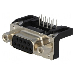 Conector D-Sub 9-Pin Soclu Mamă 90° THT UNC 4-40 | Electronic-mag.ro | Componente Electronice