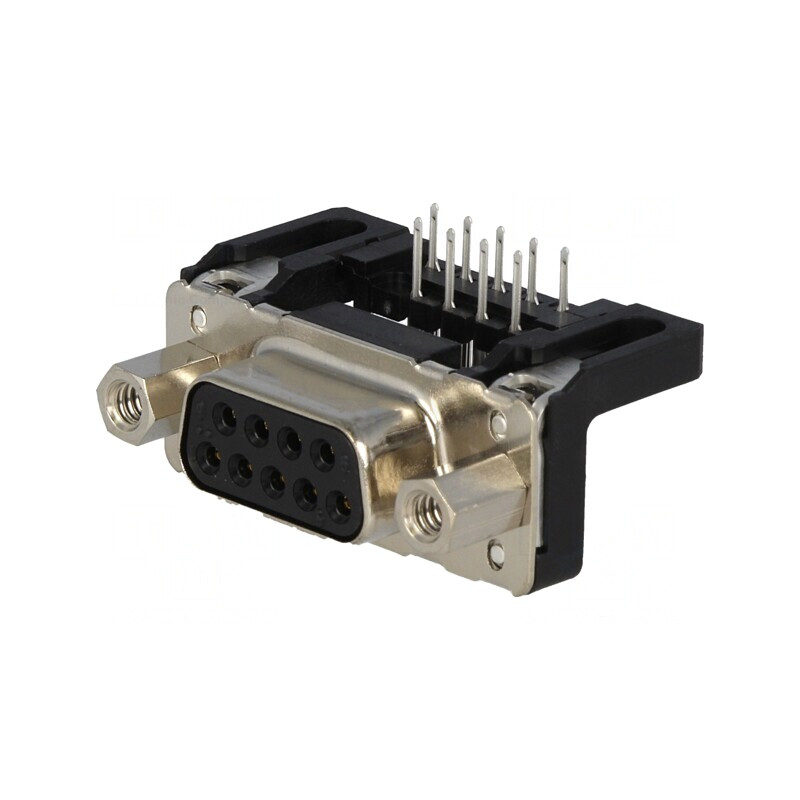 Conector D-Sub 9-Pin Soclu Mamă 90° THT UNC 4-40 | Electronic-mag.ro | Componente Electronice