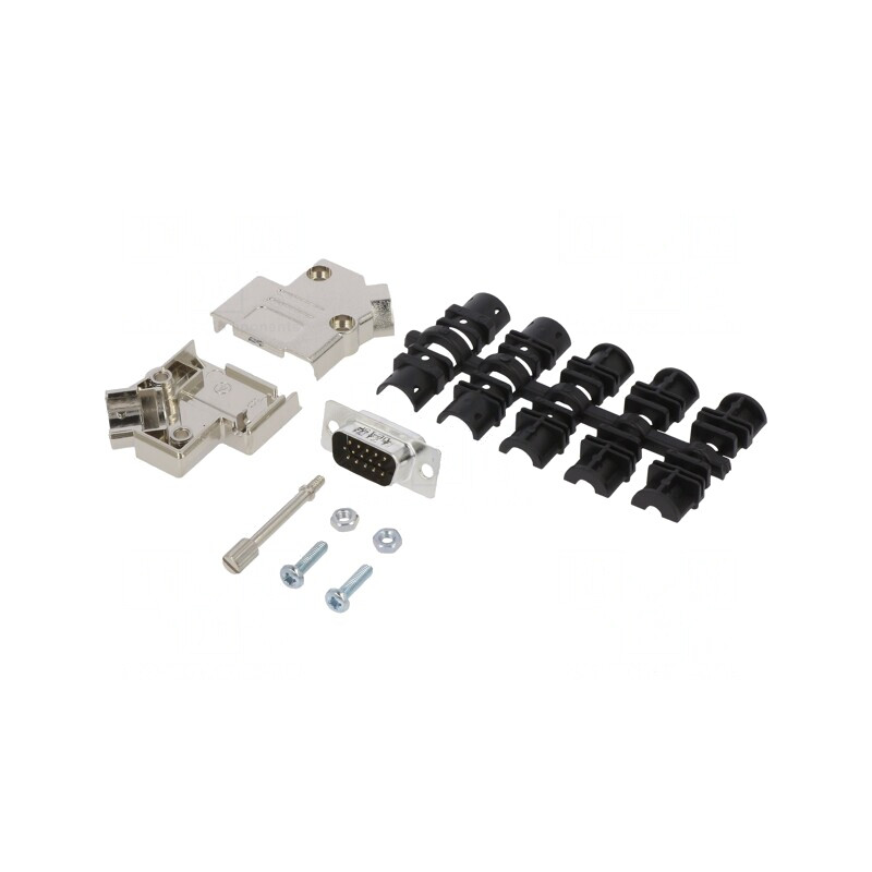 Conector D-Sub HD 15 pini tată unghi 45° lipire cablu gold flash | Electronic-mag.ro | Componente Electronice