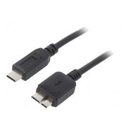 Cablu USB 3.0 Micro B la USB C 1m Negru | Electronic-mag.ro | Componente Electronice