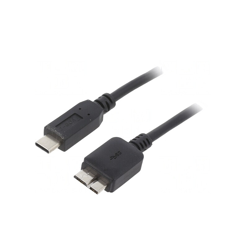 Cablu USB 3.0 Micro B la USB C 1m Negru | Electronic-mag.ro | Componente Electronice Cablu USB 3.0 Micro B la USB C 1m Negru | Electronic-mag.ro | Componente Electronice