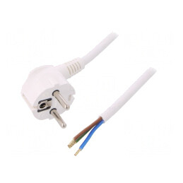 Cablu electric alb 1,5m 3x1,5mm2 PVC 16A 250V | Electronic-mag.ro | Componente Electronice