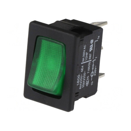 Comutator Basculant Verde ON-OFF 10A 250V | Electronic-mag.ro | Componente Electronice