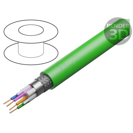 Cablu HMC-BUS Cu PVC Verde 2x2x0.22mm | Electronic-mag.ro | Componente Electronice