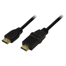 Cablu HDMI 1.4 cu Mufă Mobilă 90° 1,8m Negru | Electronic-mag.ro | Componente Electronice