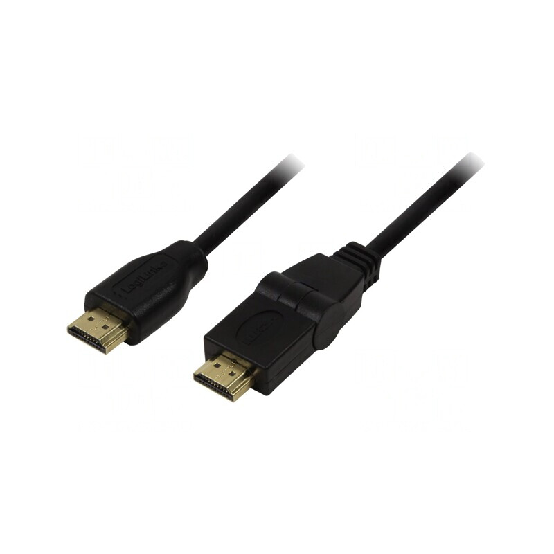 Cablu HDMI 1.4 cu Mufă Mobilă 90° 1,8m Negru | Electronic-mag.ro | Componente Electronice