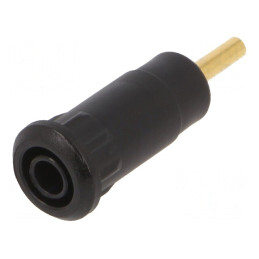 Soclu Banană 2mm Negru Aurit 28mm | Electronic-mag.ro | Componente Electronice