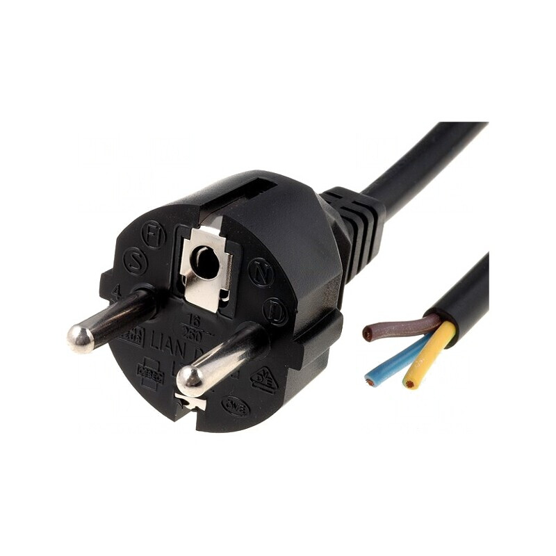 Cablu Alimentare 3m Negru 10A 3x1mm2 | Electronic-mag.ro | Componente Electronice