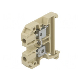 Conector de Îmbinare Șine 4mm2 Piste 1 Borne 2 Bej 6.5mm | Electronic-mag.ro | Componente Electronice