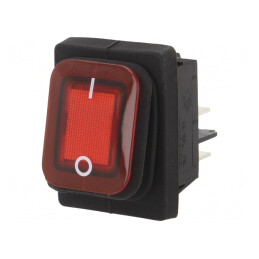 Comutator Balansoar ON-OFF 16A 250V Roșu | Electronic-mag.ro | Componente Electronice