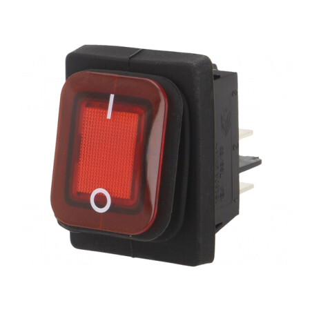 Comutator Balansoar ON-OFF 16A 250V Roșu | Electronic-mag.ro | Componente Electronice