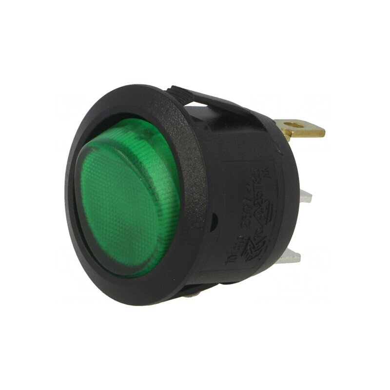 Comutator Rocker ON-OFF Verde 6A 250VAC cu Lampă Neon 230V | Electronic-mag.ro | Componente Electronice Comutator Rocker ON-OFF Verde 6A 250VAC cu Lampă Neon 230V | Electronic-mag.ro | Componente Electronice