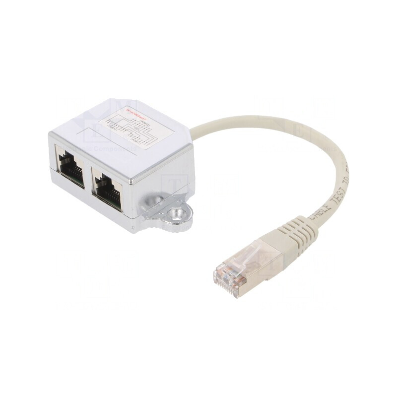 Cablu Rețea RJ45 Dublu Soclu 0,15m Gri F/UTP | Electronic-mag.ro | Componente Electronice