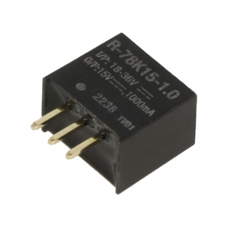 Convertor DC/DC 18-36V la 15V 1A SIP3 THT | Electronic-mag.ro | Componente Electronice