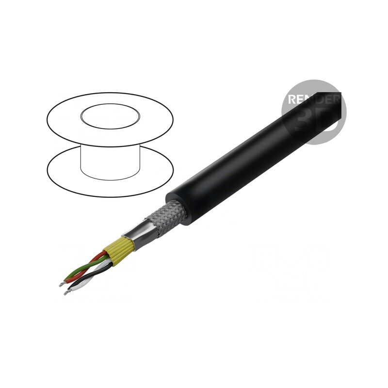 Cablu DMX Negru 100m 2x2x0,35mm2 110Ω