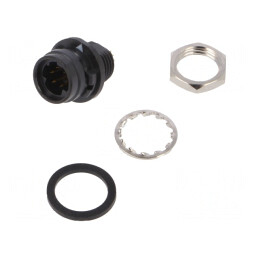 Conector circular HR30 push-pull soclu 2A aurit PIN 6 | Electronic-mag.ro | Componente Electronice