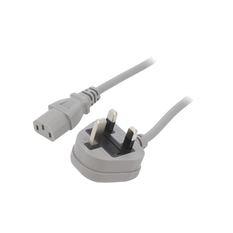 Cablu Alimentare 2m Gri 3x0.75mm2 BS 1363 la IEC C13 | Electronic-mag.ro | Componente Electronice Cablu Alimentare 2m Gri 3x0.75mm2 BS 1363 la IEC C13 | Electronic-mag.ro | Componente Electronice