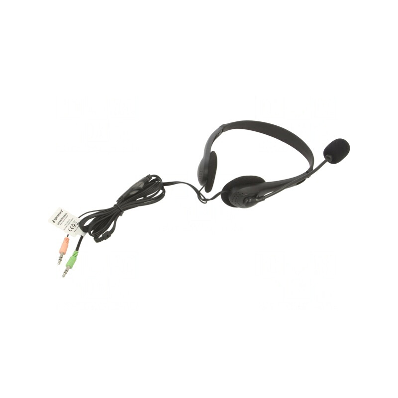 Căști cu Microfon Negru Jack 3.5mm 1.8m | Electronic-mag.ro | Componente Electronice