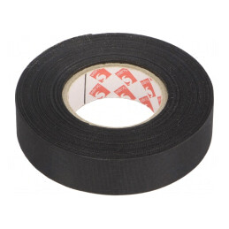 Bandă Textilă Cauciucată Neagră 19mm x 30m | Electronic-mag.ro | Componente Electronice