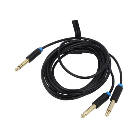Cablu Audio Jack 6,3mm Stereo 2m Negru | Electronic-mag.ro | Componente Electronice