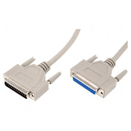 Cablu D-Sub 25 pini Soclu-Mufă 2m | Electronic-mag.ro | Componente Electronice