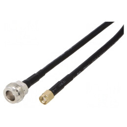 Cablu Coaxial 50Ω 1m N Mamă la RP-SMA Tată Negru