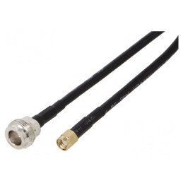 Cablu Coaxial 50Ω 1m N Mamă la RP-SMA Tată Negru | Electronic-mag.ro | Componente Electronice