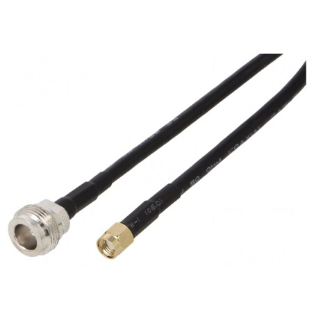 Cablu Coaxial 50Ω 1m N Mamă la RP-SMA Tată Negru | Electronic-mag.ro | Componente Electronice