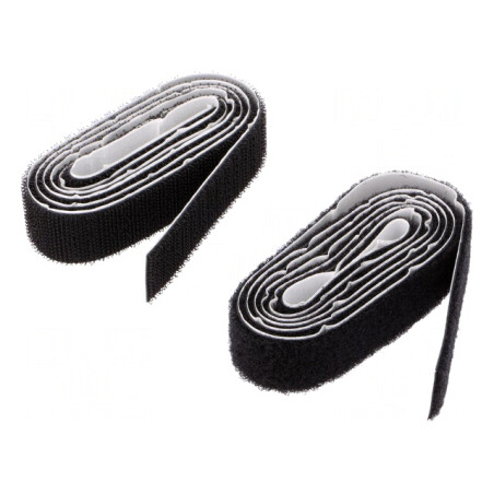 Bandă arici neagră 20mm x 1m pentru legare | Electronic-mag.ro | Componente Electronice