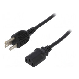 Cablu Alimentare IEC C13 la NEMA 5-15 1,8m Negru 10A | Electronic-mag.ro | Componente Electronice