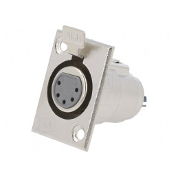 Soclu XLR Mamă 5 Pin cu Buton pentru Panou | Electronic-mag.ro | Componente Electronice