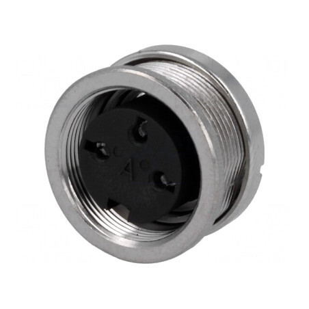 Conector M16 Soclu Mamă 3 Pini IP40 | Electronic-mag.ro | Componente Electronice