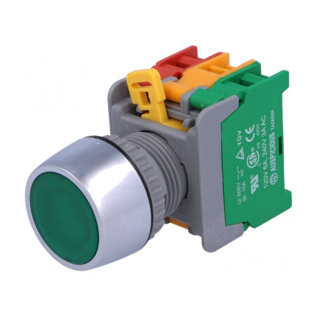 Comutator 22mm Acționare Prin Apăsare 1NC 1NO | Electronic-mag.ro | Componente Electronice