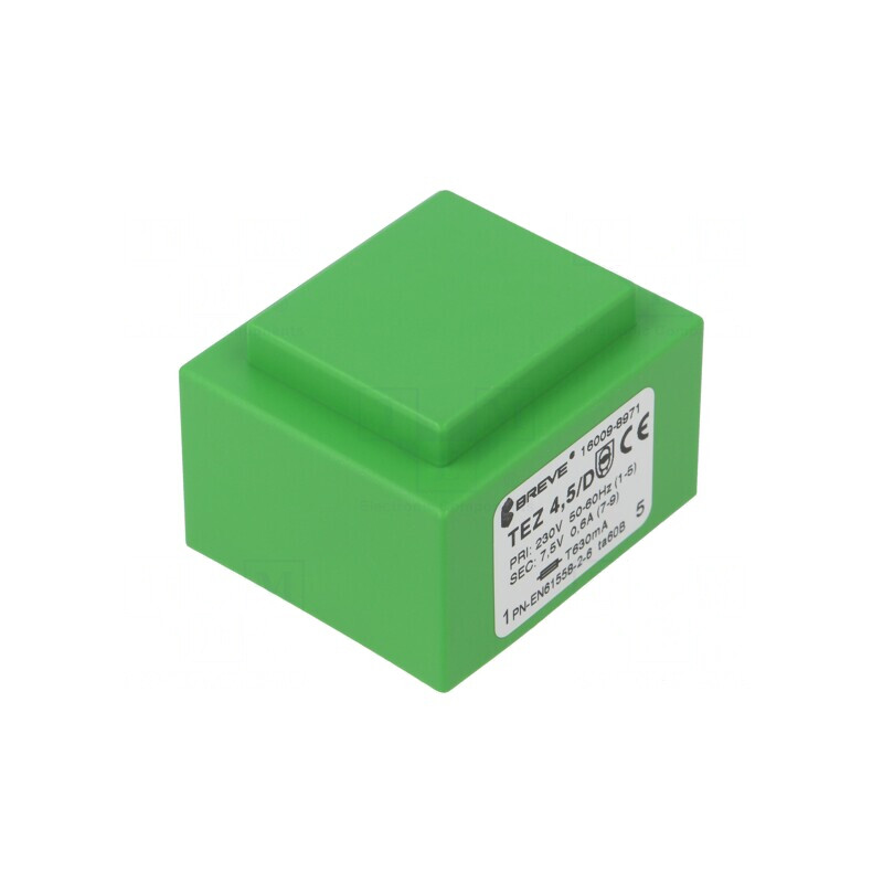 Transformator încapsulat 4,5VA 230V 7,5V 600mA PCB IP00 | Electronic-mag.ro | Componente Electronice