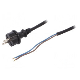 Cablu Electric 1,5m 2x1,5mm2 Negru 16A | Electronic-mag.ro | Componente Electronice