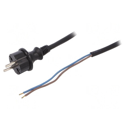 Cablu Electric 1,5m 2x1,5mm2 Negru 16A | Electronic-mag.ro | Componente Electronice