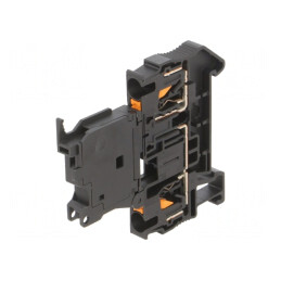 Conector de Îmbinare pentru Șine 0,2-6mm2 1 Piste 2 Borne Negru | Electronic-mag.ro | Componente Electronice